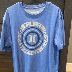 Hurley Blue and Gray Logo Tee